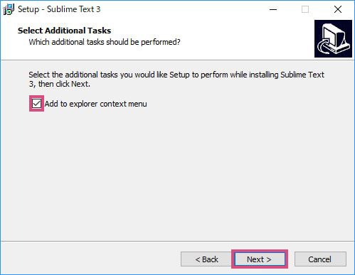 Select Additional Tasks, Add to explorer context menu.