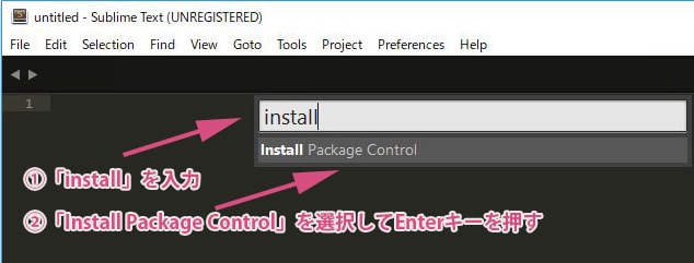 Package Control をインストール