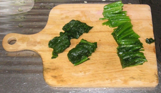 Cut the spinach