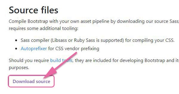 bootstrap4のDownload source
