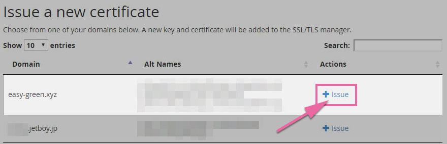 issue a new certificate